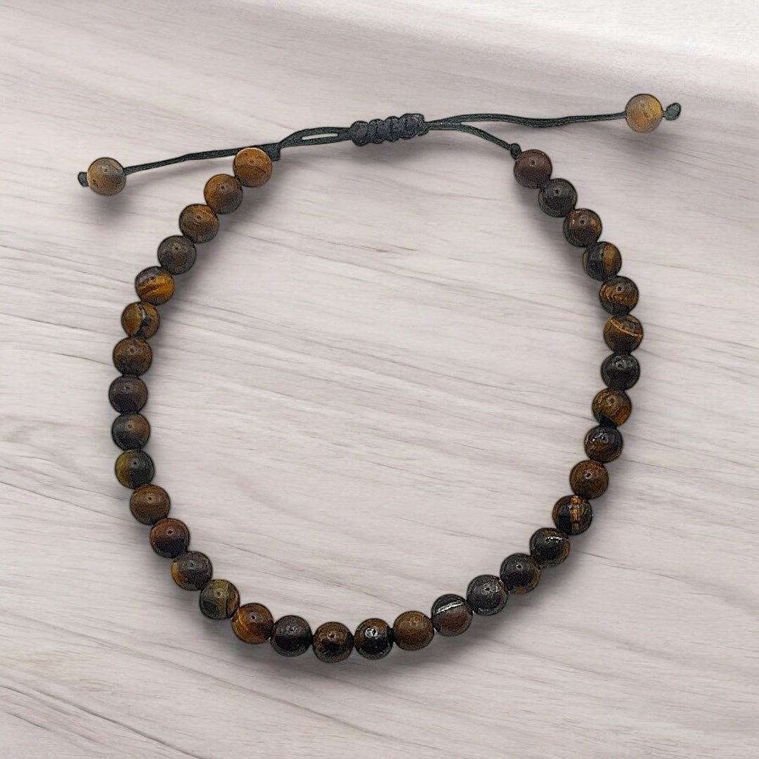 Pulsera de Hilo con Ojo de Tigre