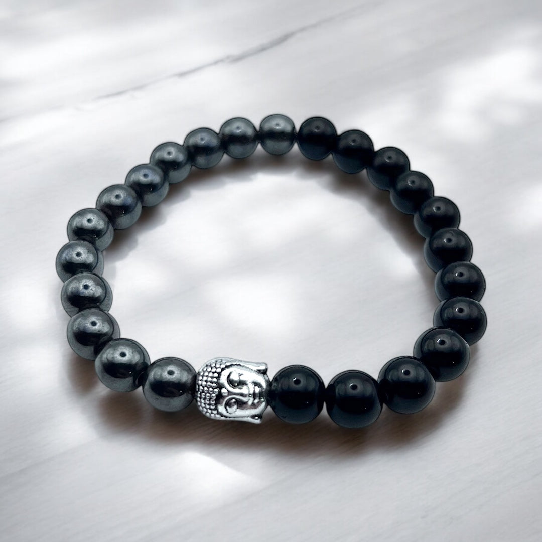 Pulsera hematita y onix