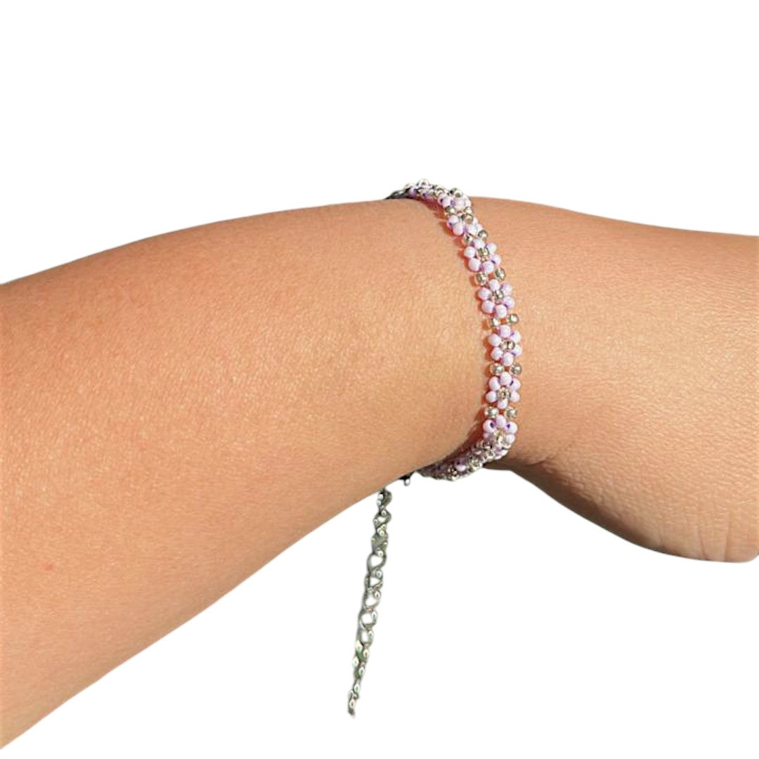 Pulsera de Flores de Mostacillas