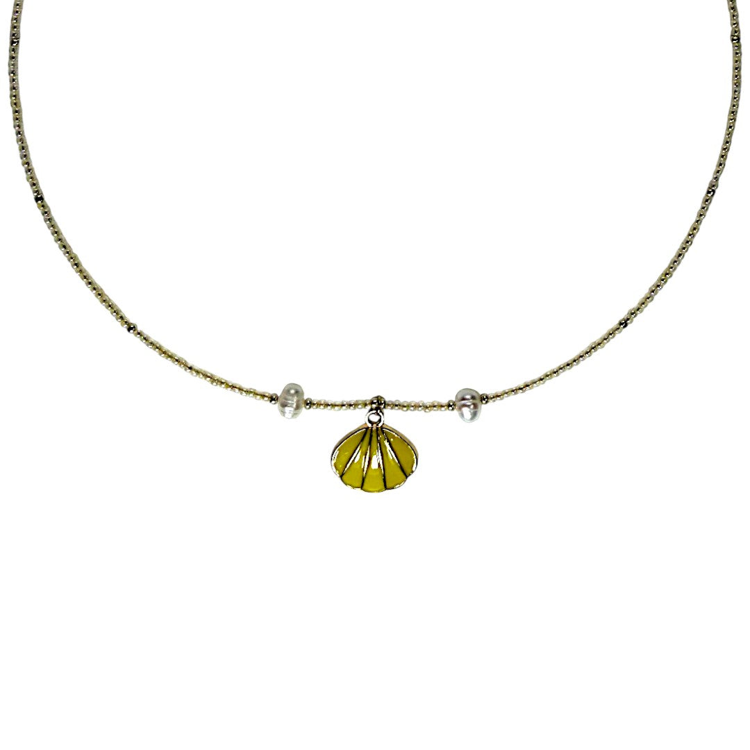 Collar Choker con dije de Concha