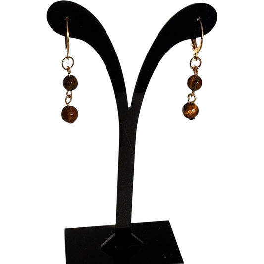 Aros de Ojo de Tigre Facetado