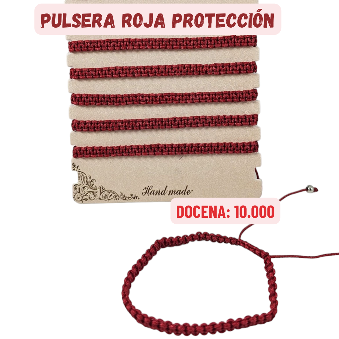 12 uds Pulseras Hilo Rojo Protección