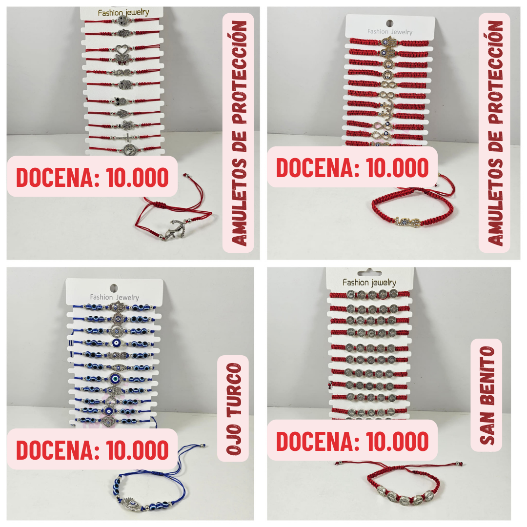 12 uds Pulseras Amuletos de Protección