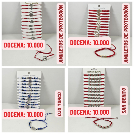 12 uds Pulseras Amuletos de Protección