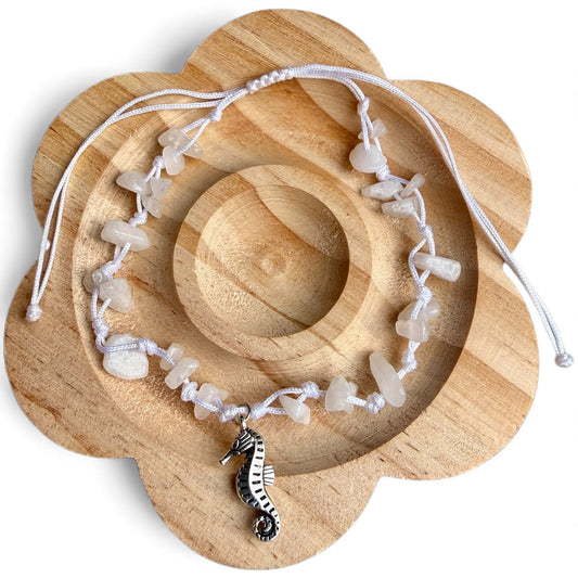 Tobillera de Cuarzo Rosa