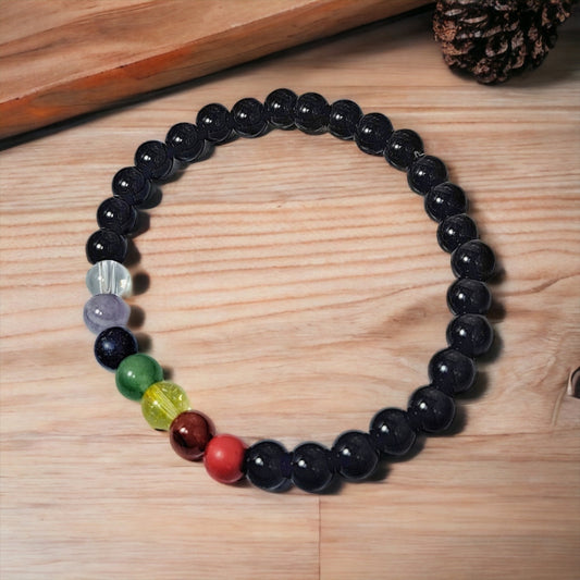 Pulsera de Piedra Onix con los 7 Chakras