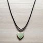 Collar de corazón de jade verde