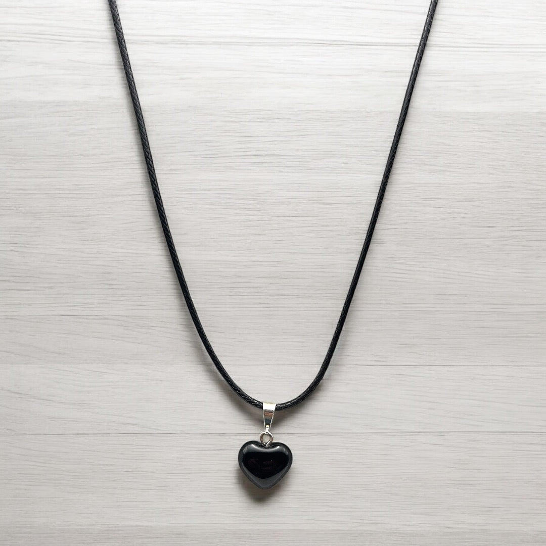 Collar de corazón de onix