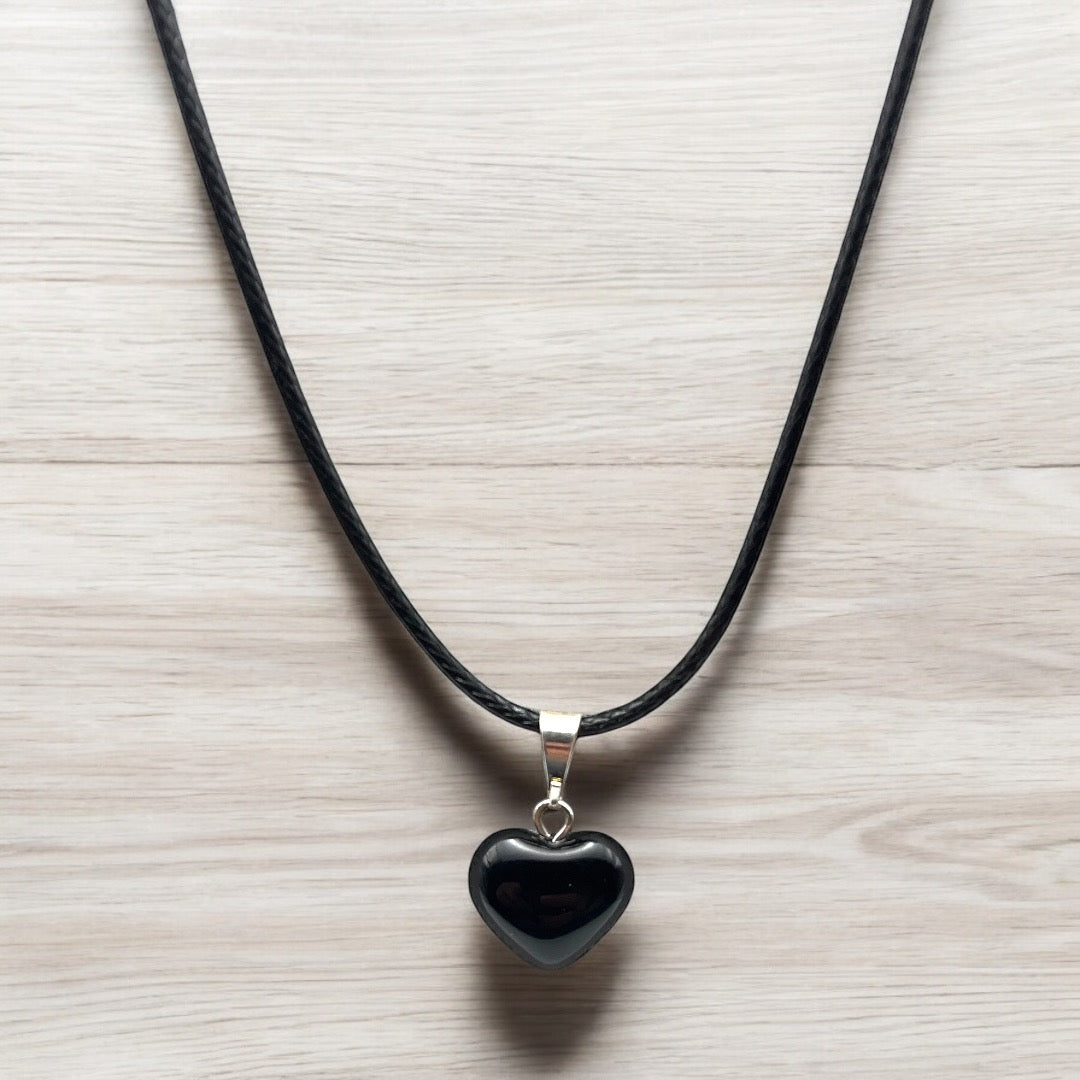 Collar de corazón de onix