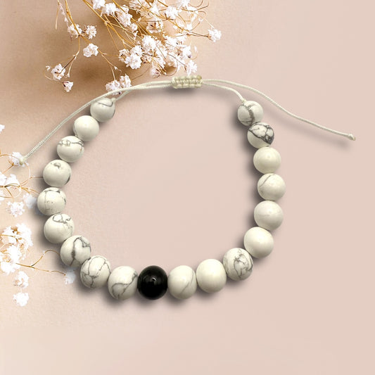 Pulsera Onix y Howlita Blanca N°2