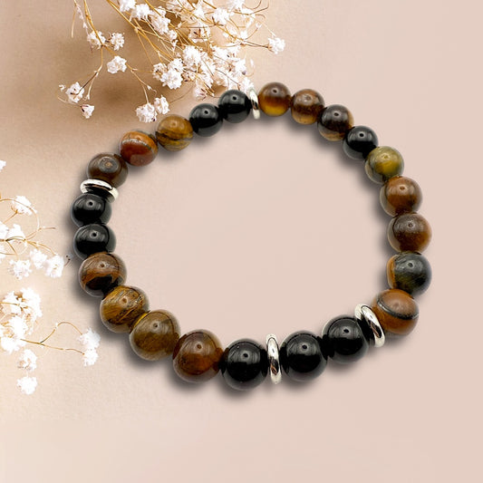 Pulsera Ojo de Tigre y Onix