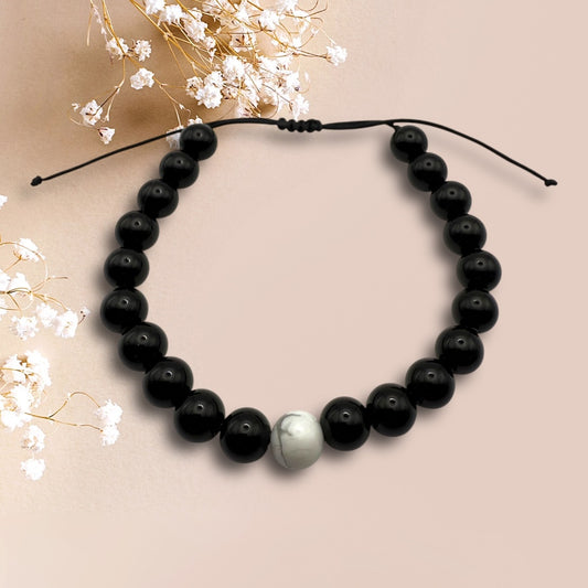 Pulsera Onix y Howlita Blanca N°1