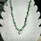 Collar Rústico de Jade Verde con Dije de Corazón