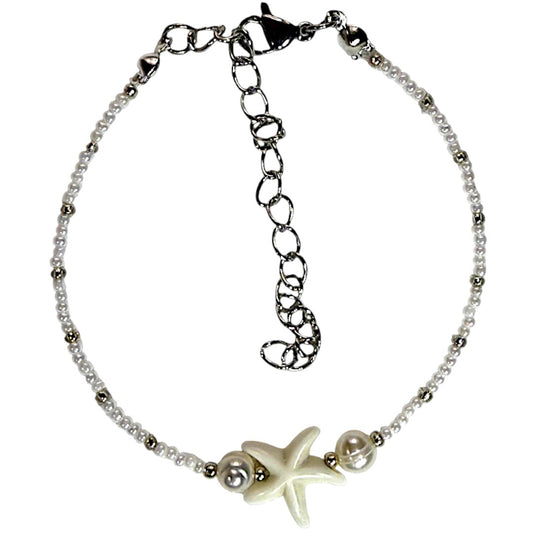 Pulsera con Estrella de Mar y Perlas de Río