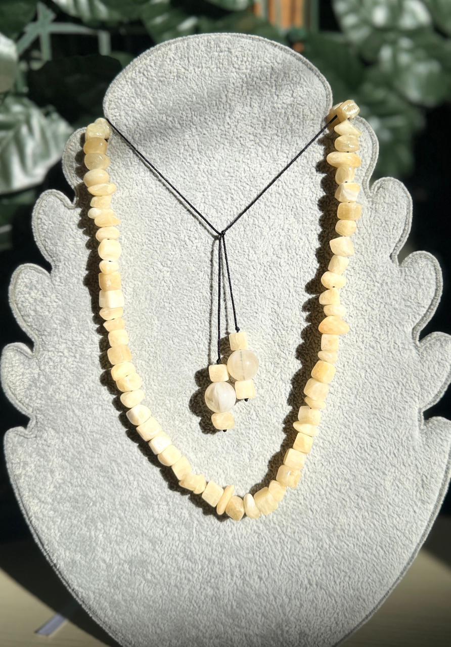 Collar de Ágata Amarilla Rústico