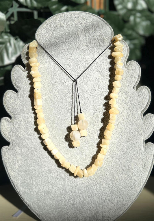 Collar de Ágata Amarilla Rústico