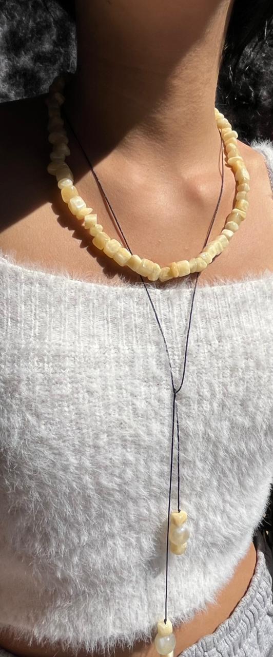 Collar de Ágata Amarilla Rústico