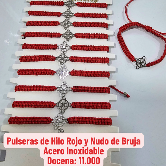 12 uds Pulsera Nudo de Brujas Acero